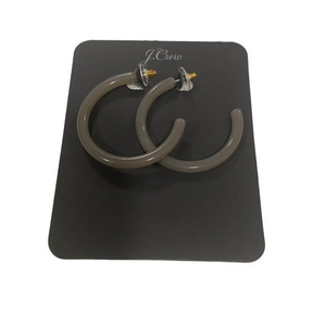 J. Crew Gray Lucite Hoop Earrings‎ NWT